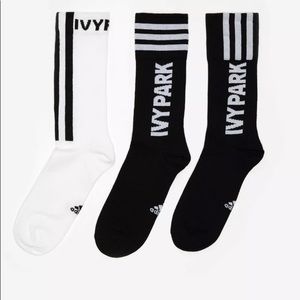 Ivy Park 3 Pack Sock in Black and White
